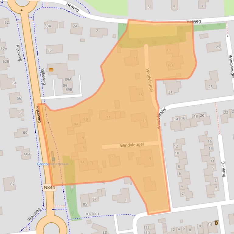 Kaart van postcodegebied 6581DT.