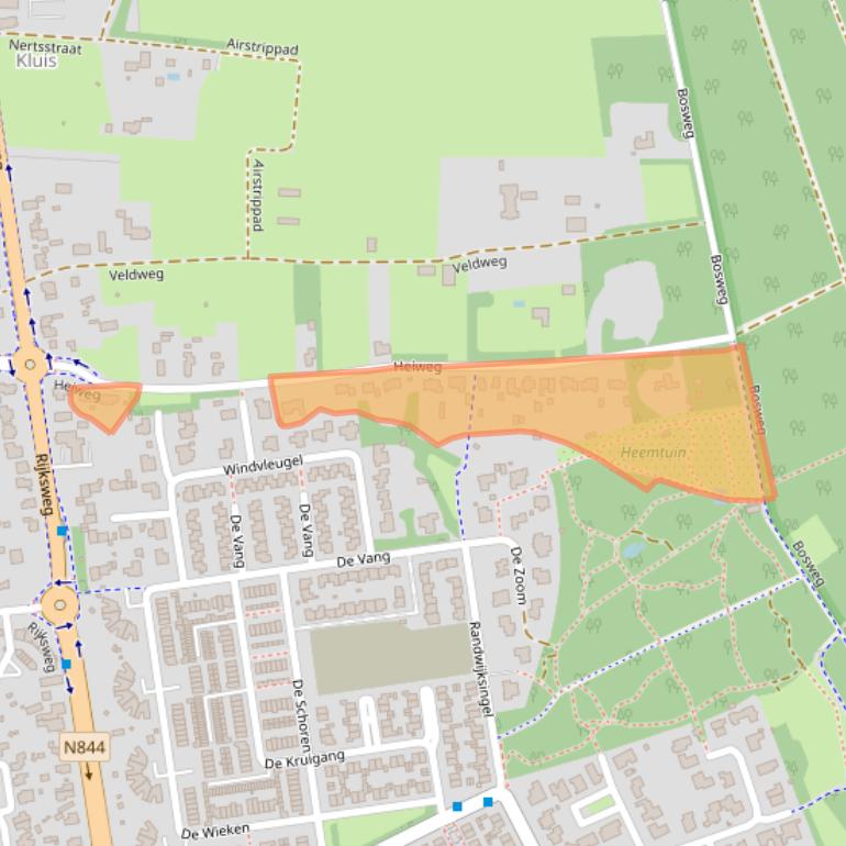 Kaart van postcodegebied 6581EB.