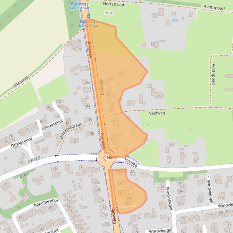 Kaart van postcodegebied 6581EG.