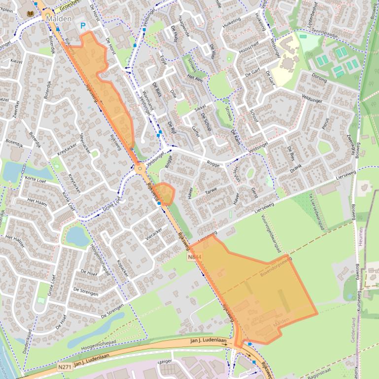 Kaart van postcodegebied 6581EK.