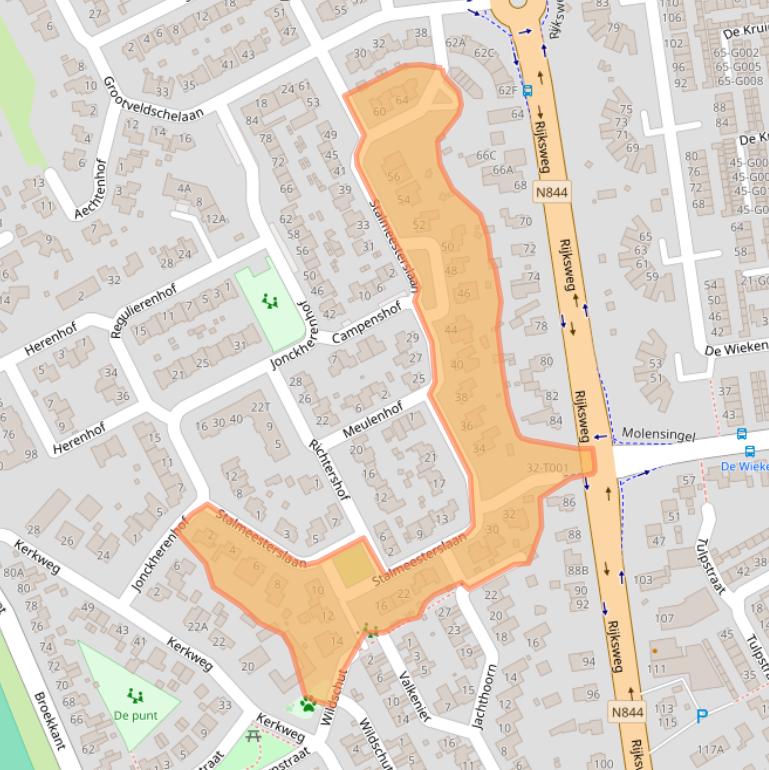 Kaart van postcodegebied 6581GB.