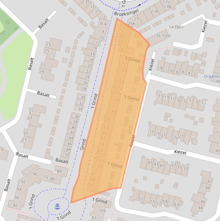 Kaart van postcodegebied 6581HC.