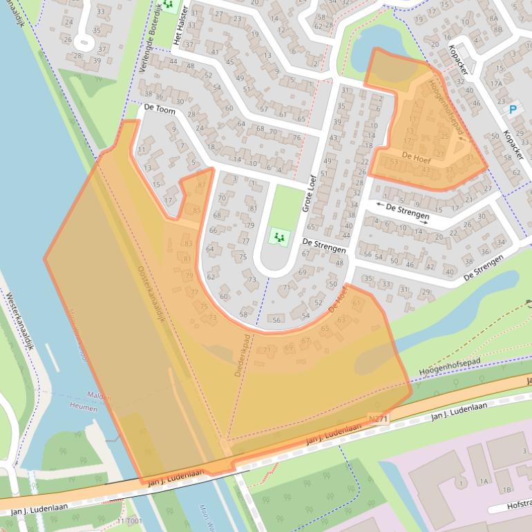 Kaart van postcodegebied 6581JH.