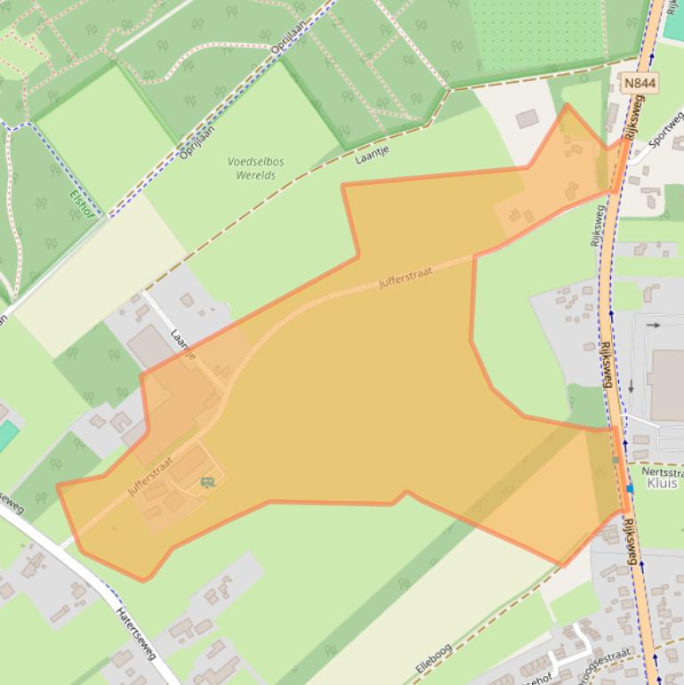 Kaart van postcodegebied 6581KJ.