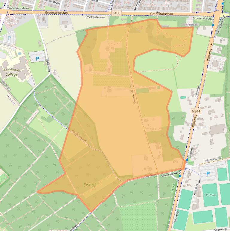 Kaart van postcodegebied 6581KM.