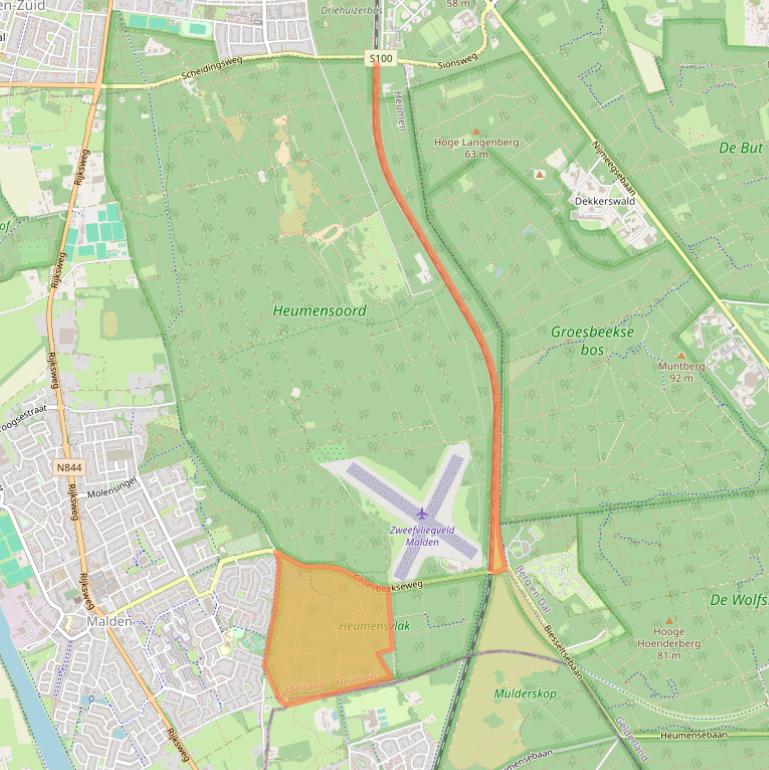 Kaart van postcodegebied 6581KS.