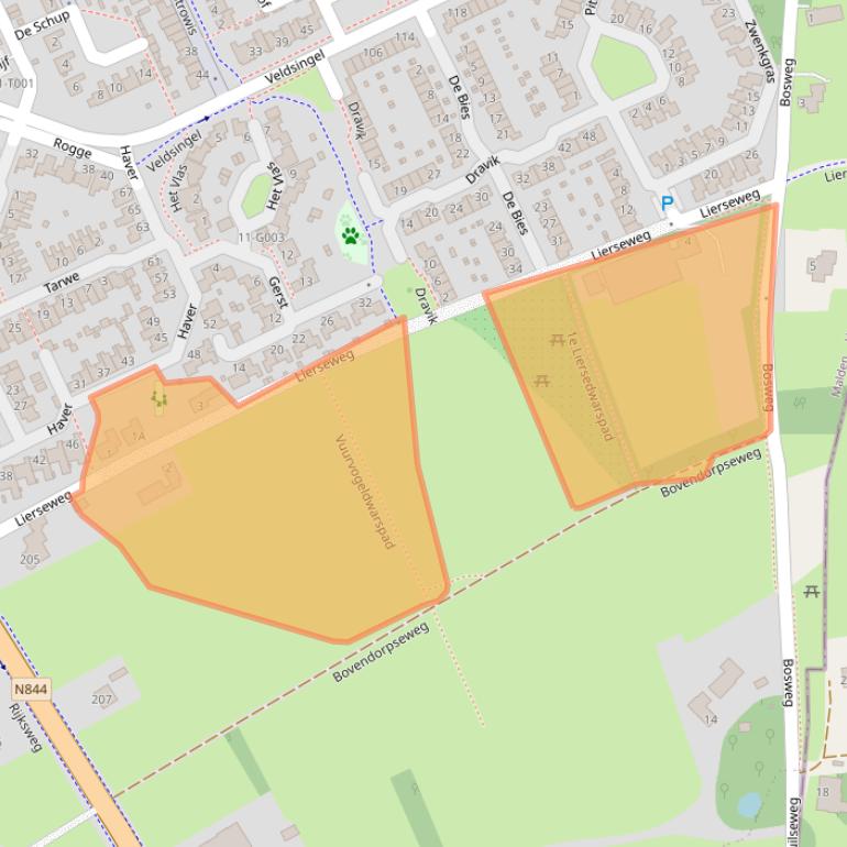 Kaart van postcodegebied 6581KT.