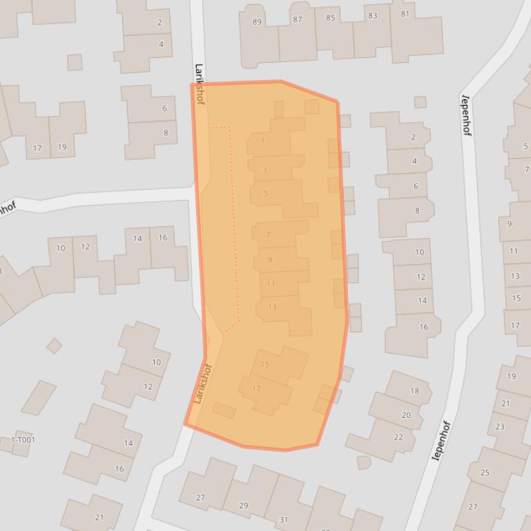Kaart van postcodegebied 6581NE.