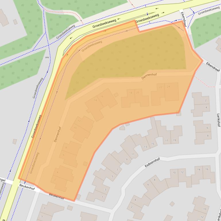 Kaart van postcodegebied 6581NJ.