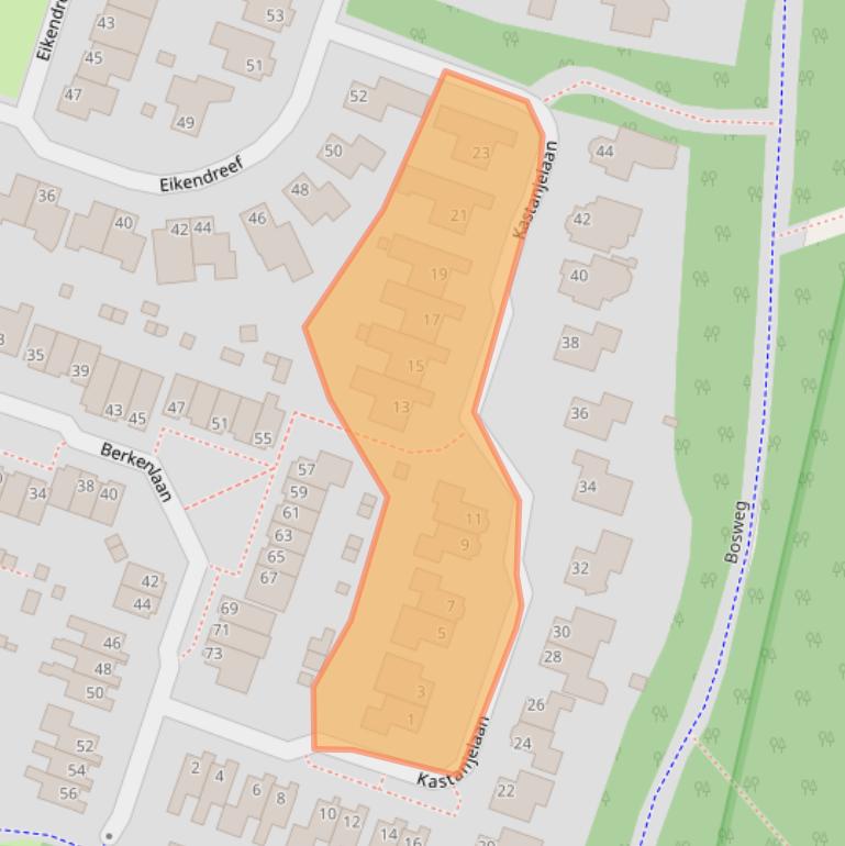 Kaart van postcodegebied 6581PW.