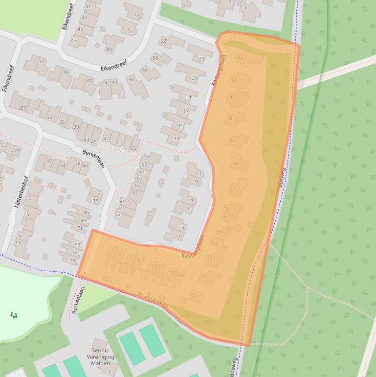 Kaart van postcodegebied 6581PX.