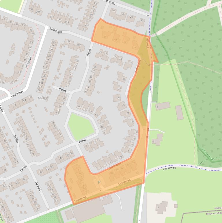 Kaart van postcodegebied 6581RL.