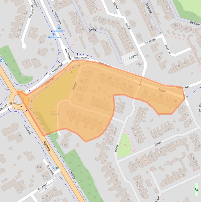 Kaart van postcodegebied 6581RZ.