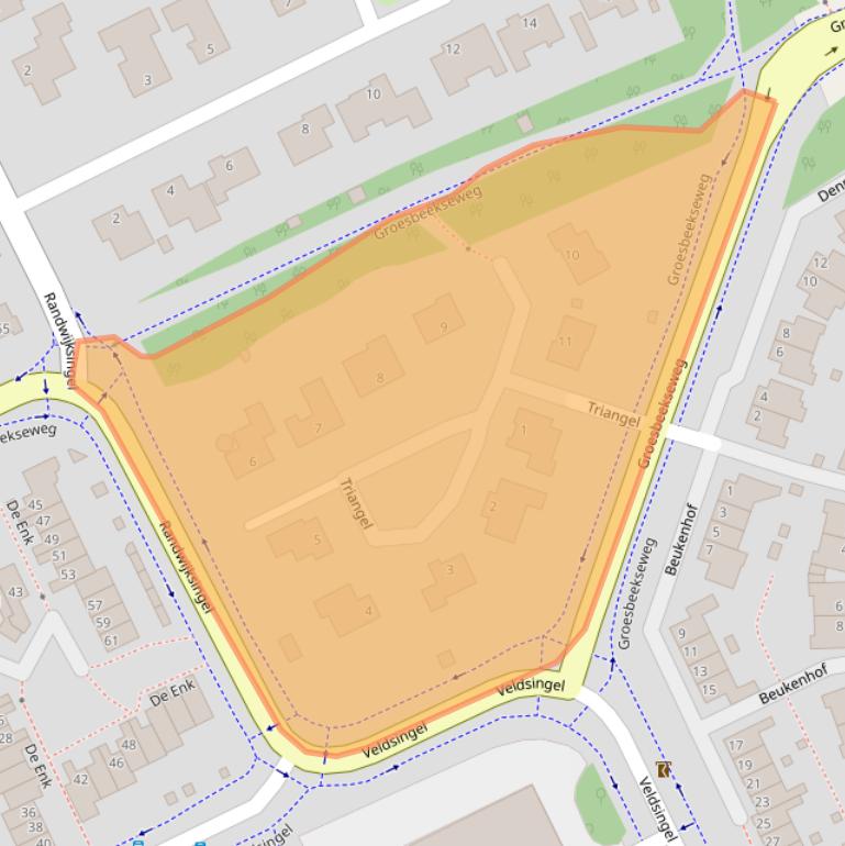 Kaart van postcodegebied 6581TA.
