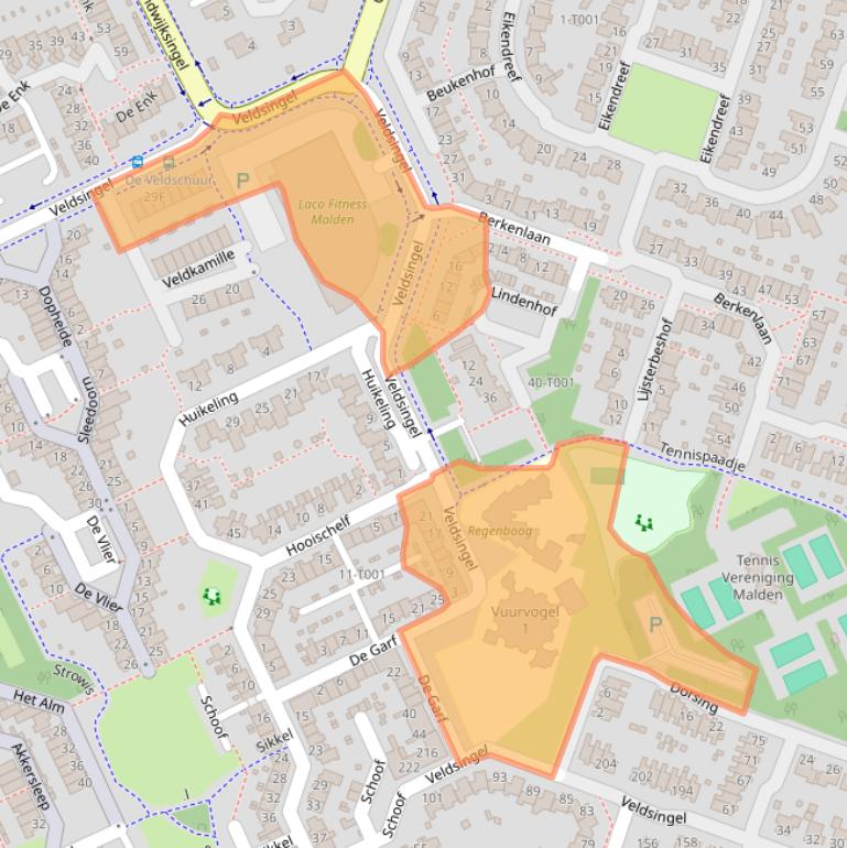 Kaart van postcodegebied 6581TC.
