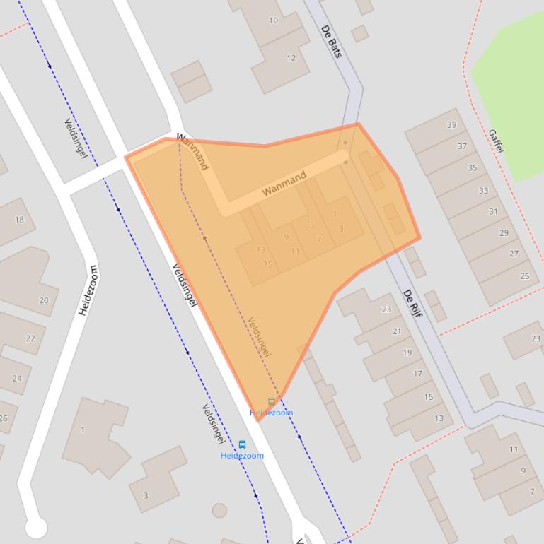 Kaart van postcodegebied 6581WN.