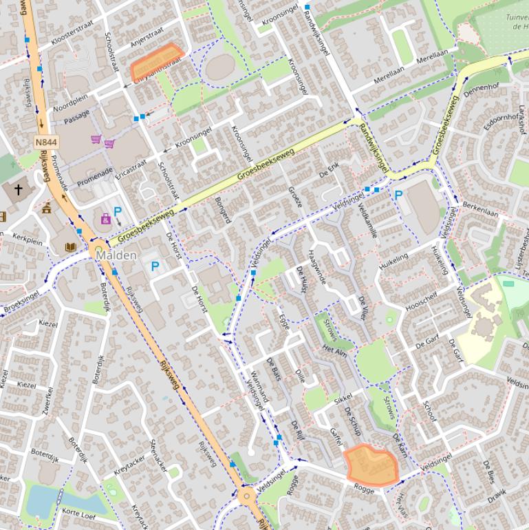 Kaart van postcodegebied 6581WP.