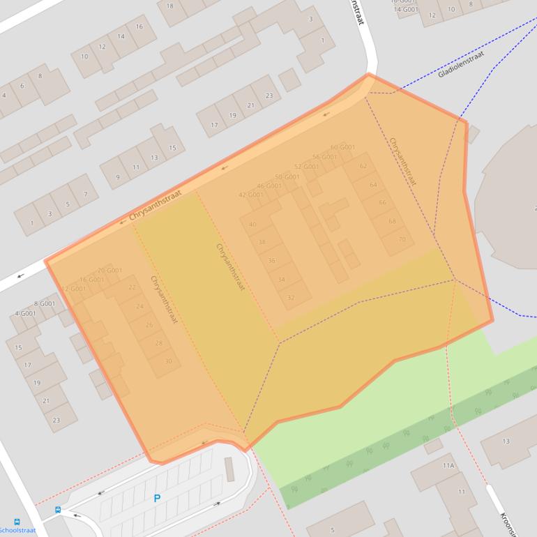 Kaart van postcodegebied 6581WR.