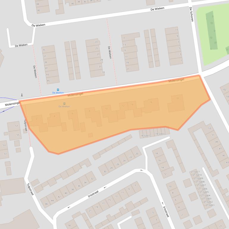Kaart van postcodegebied 6581XS.