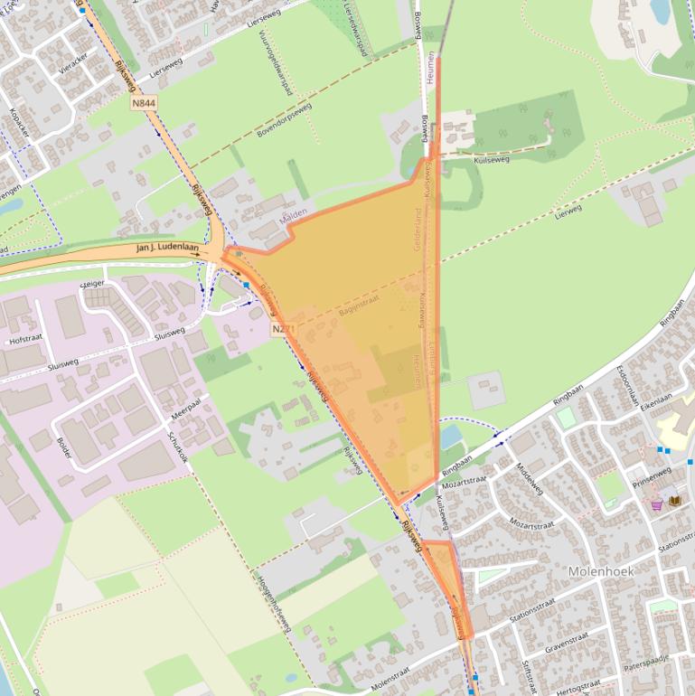 Kaart van postcodegebied 6582AA.