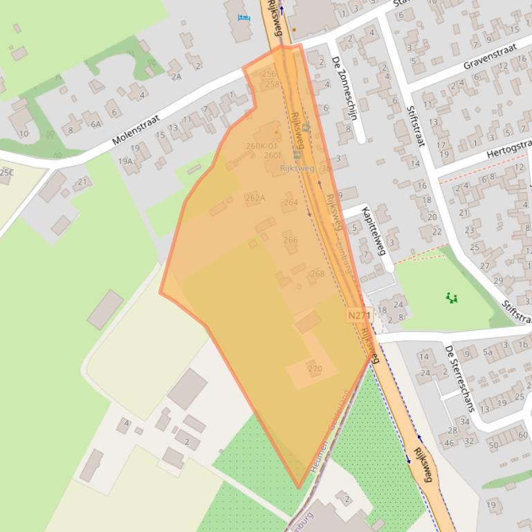 Kaart van postcodegebied 6582AC.