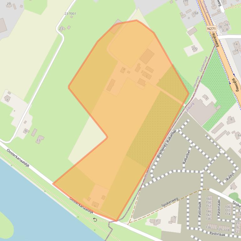 Kaart van postcodegebied 6582AD.