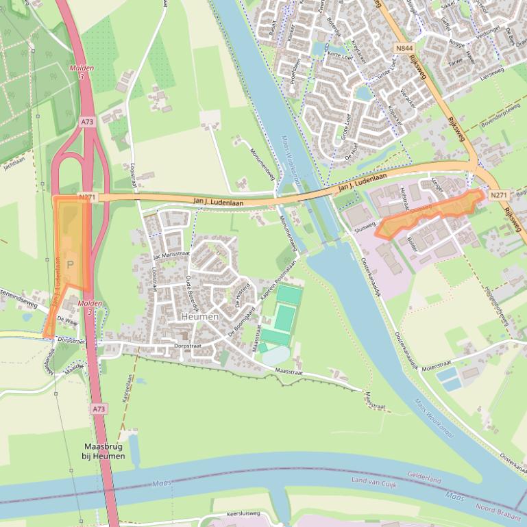 Kaart van postcodegebied 6582AG.