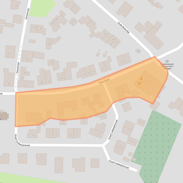Kaart van postcodegebied 6582AK.