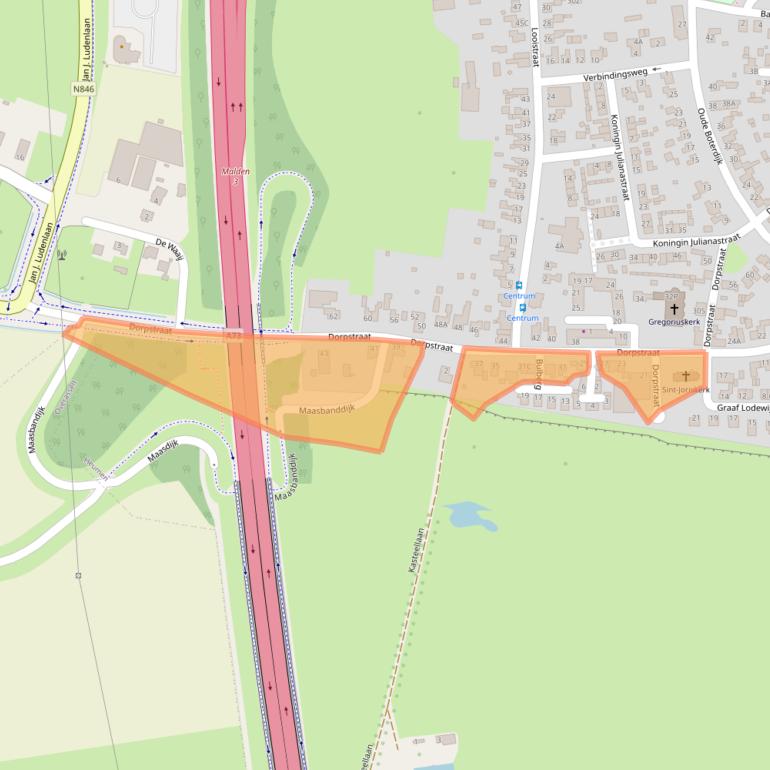 Kaart van postcodegebied 6582AL.