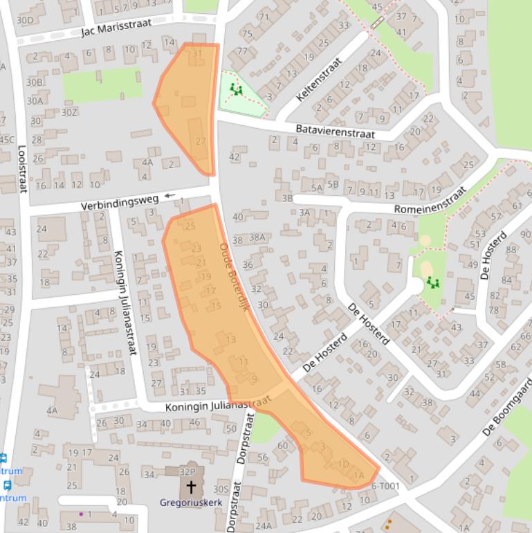 Kaart van postcodegebied 6582AS.