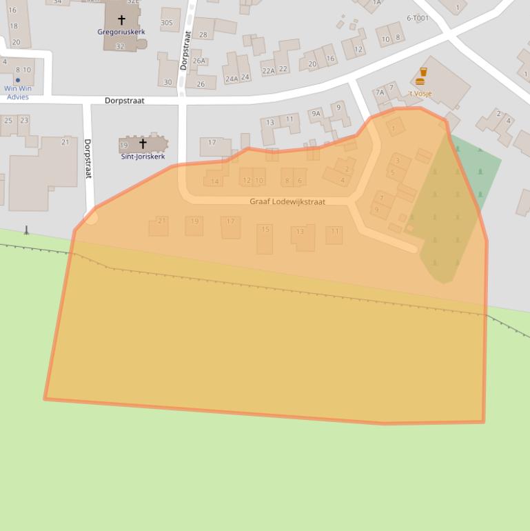 Kaart van postcodegebied 6582AW.