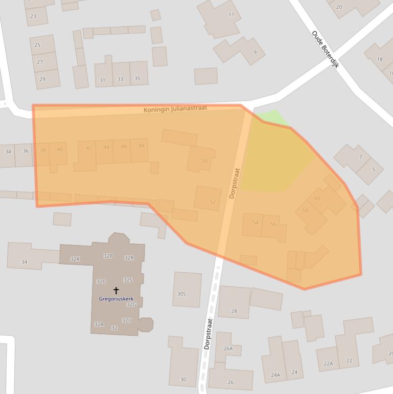 Kaart van postcodegebied 6582BJ.