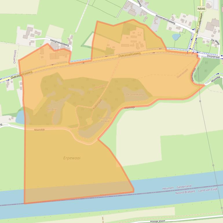 Kaart van postcodegebied 6582BL.