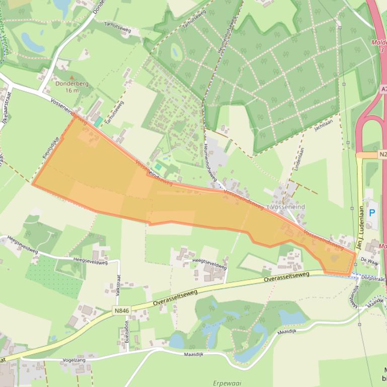 Kaart van postcodegebied 6582BN.