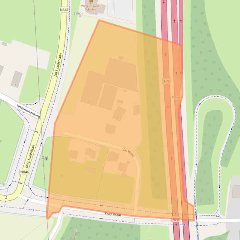 Kaart van postcodegebied 6582BW.