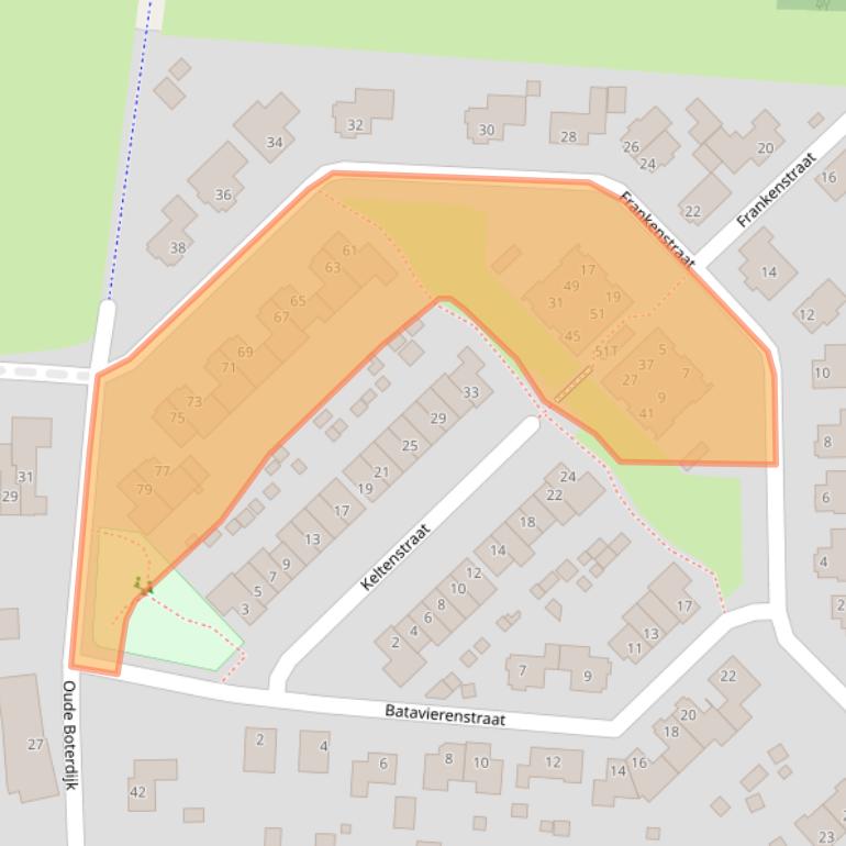 Kaart van postcodegebied 6582CW.