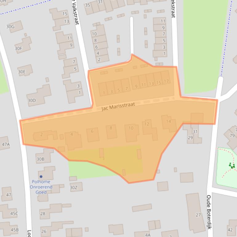 Kaart van postcodegebied 6582EA.