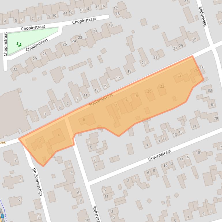 Kaart van postcodegebied 6584AV.