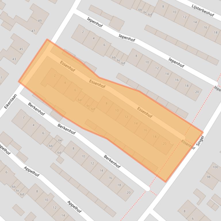 Kaart van postcodegebied 6584BN.