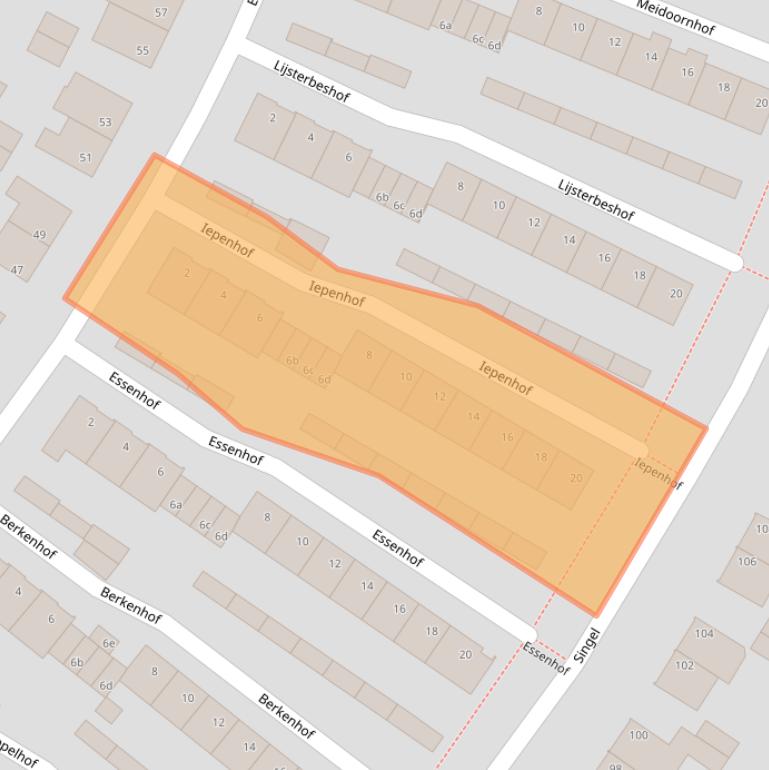 Kaart van postcodegebied 6584BP.