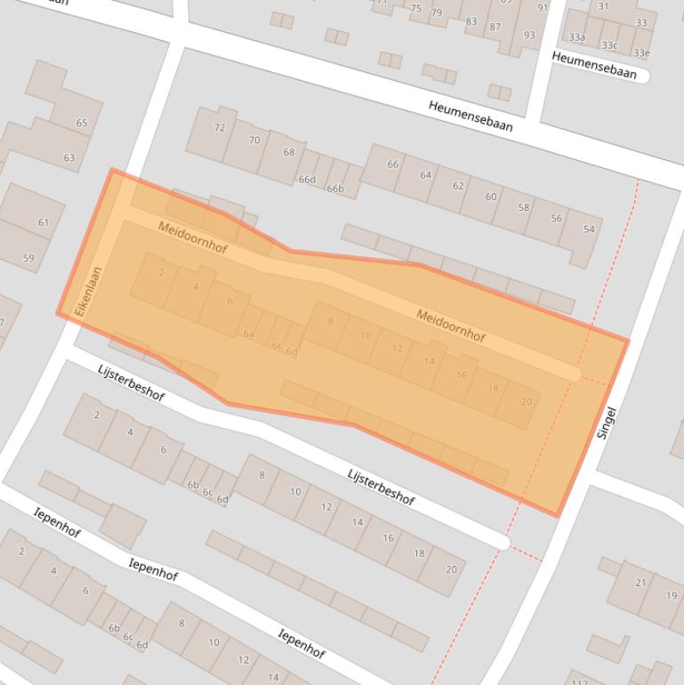 Kaart van postcodegebied 6584BS.