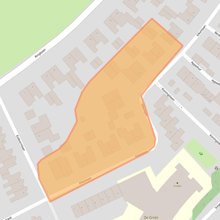 Kaart van postcodegebied 6584BT.