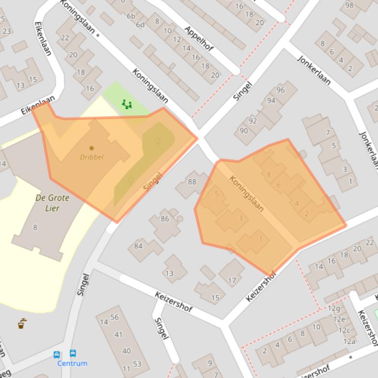 Kaart van postcodegebied 6584BZ.
