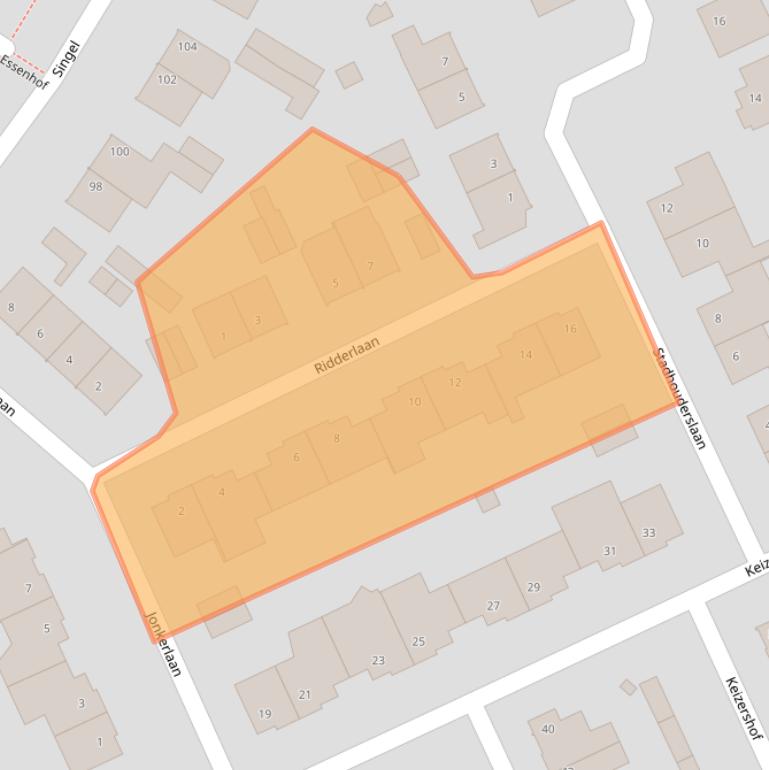 Kaart van postcodegebied 6584CB.