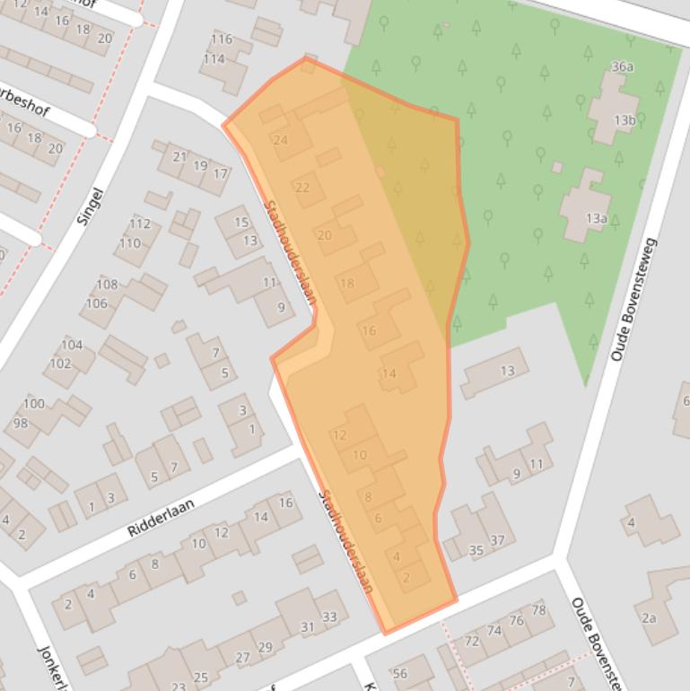 Kaart van postcodegebied 6584CD.