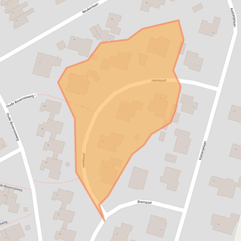 Kaart van postcodegebied 6584CX.