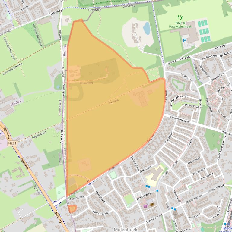 Kaart van postcodegebied 6584DB.