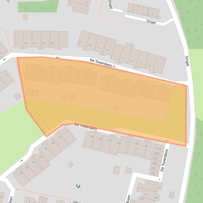 Kaart van postcodegebied 6584EA.