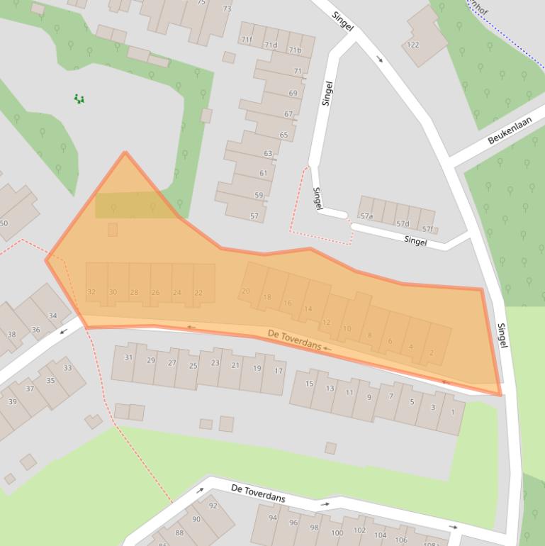 Kaart van postcodegebied 6584EC.