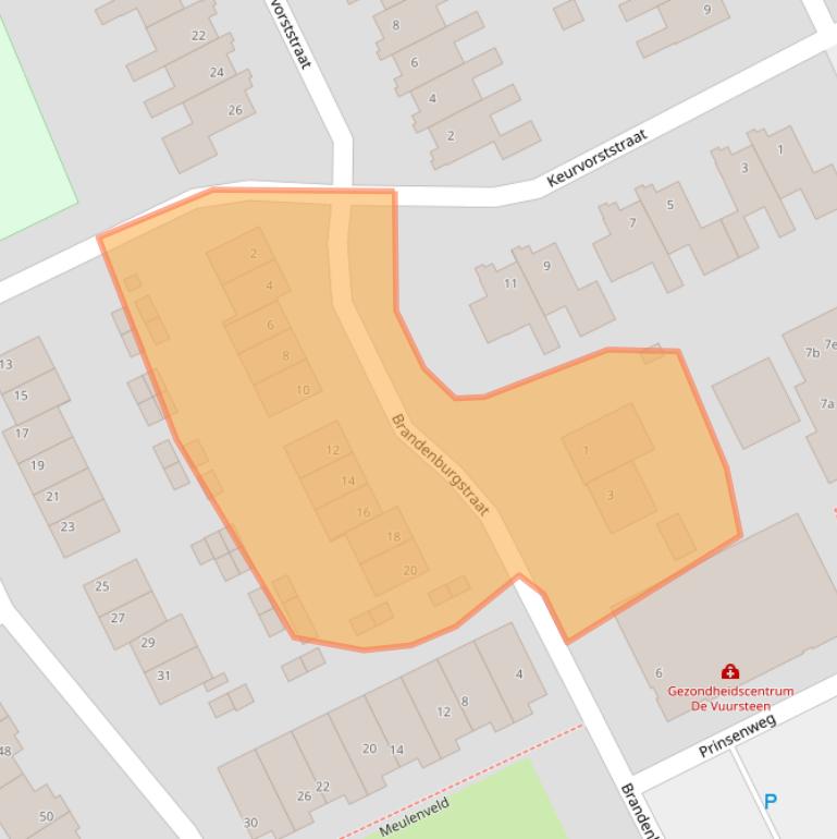 Kaart van postcodegebied 6584EK.